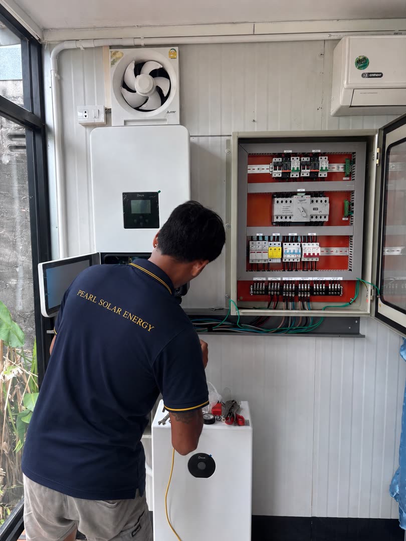 Neat electrical distribution board wiring on a solar project
